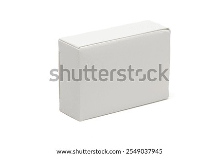 empty plain rectangle paper or cardboard box. small mock up box. Isolated in white background.