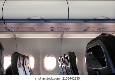 Empty plane interior and seats