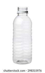 пустая пластиковая бутылка, изолированная на белом фоне