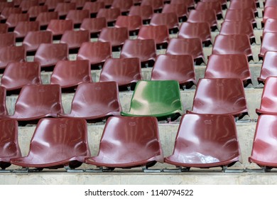 Empty Plastic Chairs at the Stadium