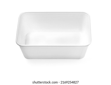 Empty Plastic Food Tray With Clipping Path On White Background