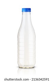 Empty Plastic Juice Bottle On White Background