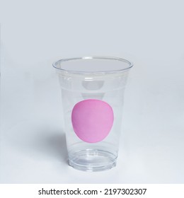 Empty Plastic Smoothie Cup With Label Mockup