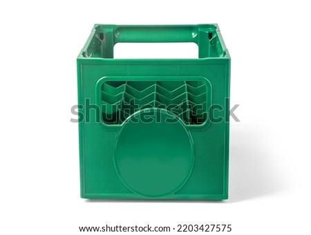 empty  plastic storage box, crate for bottles isolated on white background with clipping path