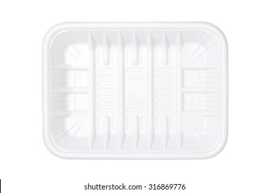 Empty Plastic Tray Isolated On White Background