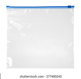 Empty plastic zipper bag isolated on white background - Shutterstock ID 277400243