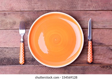 Empty Plate And Fork,knife