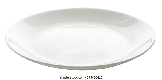 empty plate isolated on white - Shutterstock ID 595950413