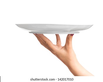 Empty plate serving hand