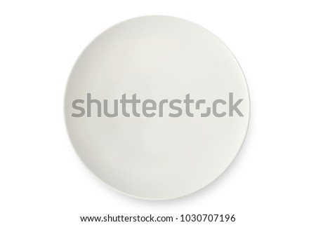 Empty plate top view isolated on a white background