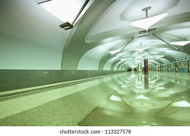 Empty platform in subway