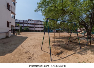 Empty Playground At Urban School In India