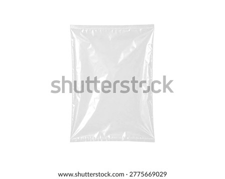 Empty poly bag isolated on white background.