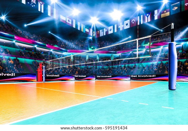 Empty Professional Volleyball Court Spectators No Stock Photo (Edit Now ...