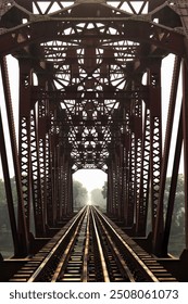 Empty Rail bridge inside view