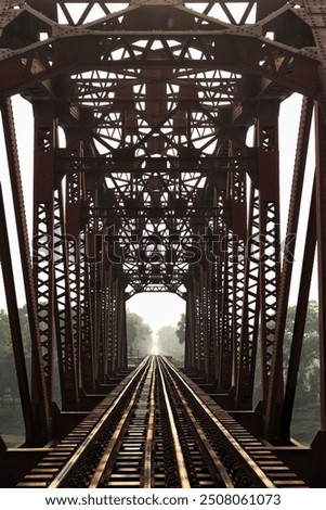 Empty Rail bridge inside view