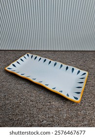 Empty rectangle plate with pattern background