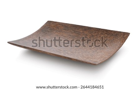 Empty rectangular wooden serving platter isolated on white 