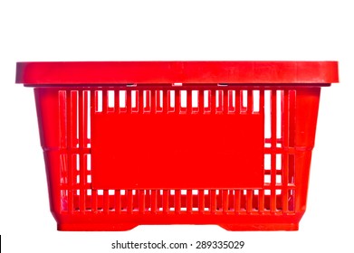 Empty Red Basket From The Supermarket