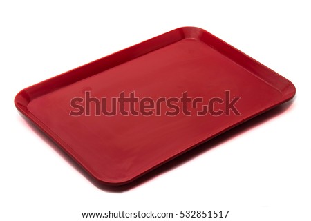 Empty Red Plastic Food Container