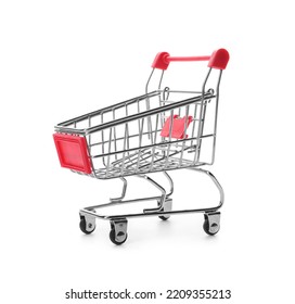 Empty red shopping cart on white background - Powered by Shutterstock