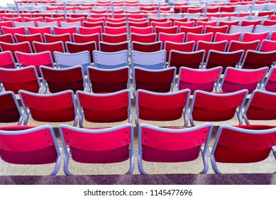 Empty red stadium seats