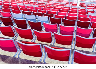 Empty red stadium seats