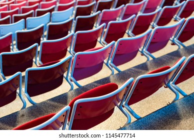 Empty red stadium seats