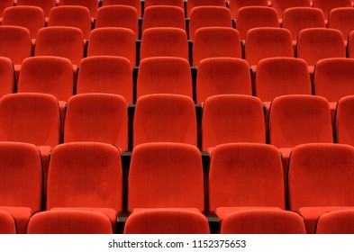 Empty red theater seats