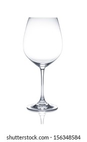 Empty Red Wine Glass Isolated On White Background