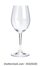 Empty Red Wine Glass Isolated On White Background