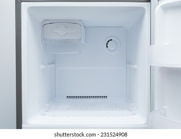 Empty Refrigerator Freezer Of Kitchen Appliance