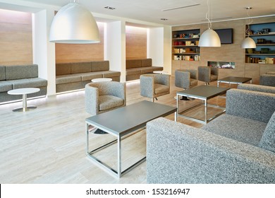 Empty rest-room and library at business center - Powered by Shutterstock