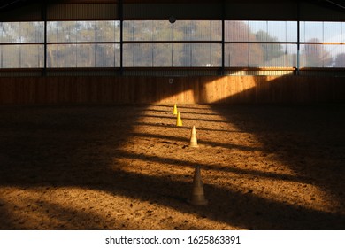 Empty Riding Hall With Sunlight
