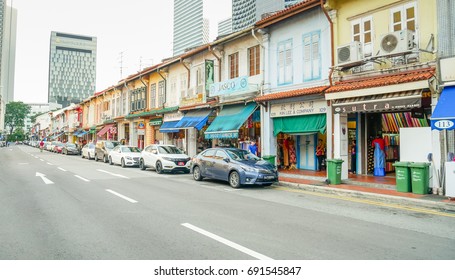 Empty Road Along Arab Street Singapore - SINGAPORE 08, 2016