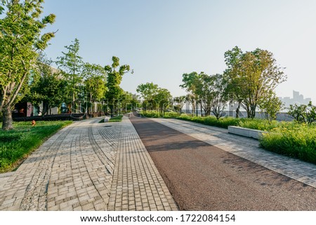 empty road in city park