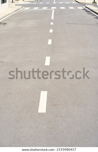 Empty Road Downtown Intersection Way Street Stock Photo 2193980457 ...