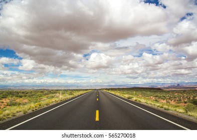 Empty Road To Horizon, Arizona, Usa
