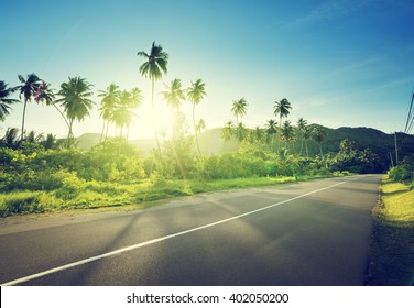 empty road in jungle of Seychelles islands - Powered by Shutterstock