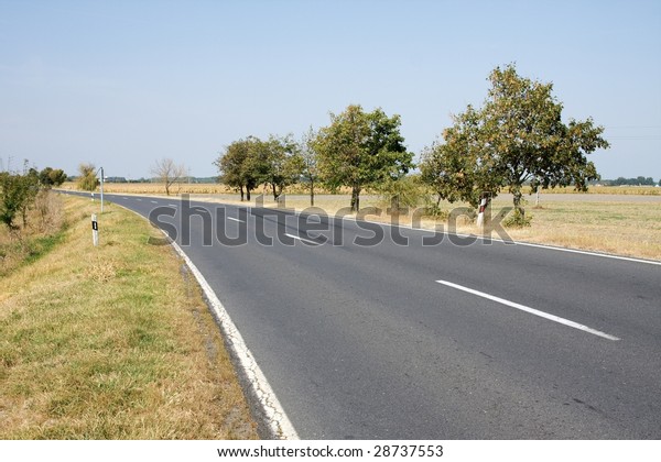 Empty road leading into\
the distance