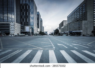 empty road and modern office buildings - Shutterstock ID 285573332