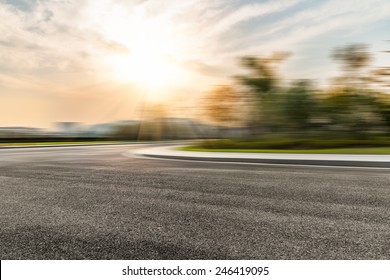 Empty Road With Motion Blur Background.