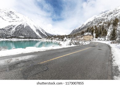 empty road with mountain