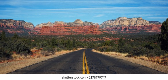 Empty Road In Sedona Arizona