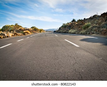 An Empty Road In Tenerife 2000m Above Water Level