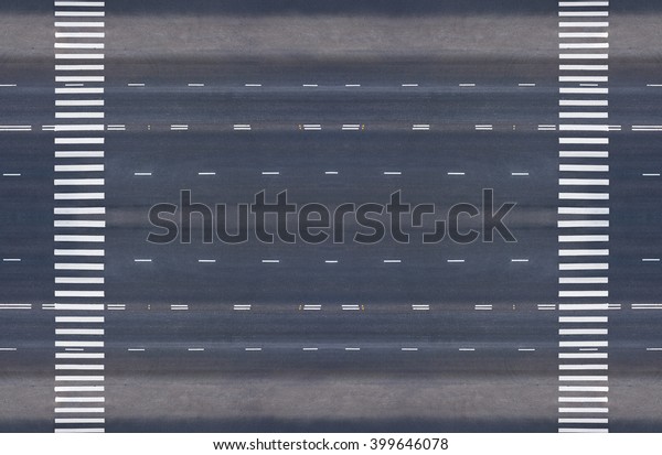empty road\
with two pedestrian crossings, top\
view