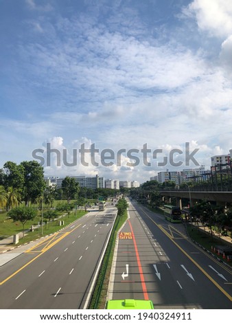 Empty Roads in Singapore Heartland Area In The Afternoon