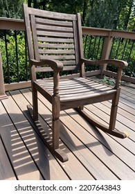 Empty Rocking Chair On The Deck