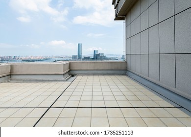 Empty rooftop in the city.