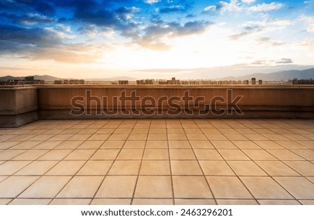 Empty rooftop of modern building